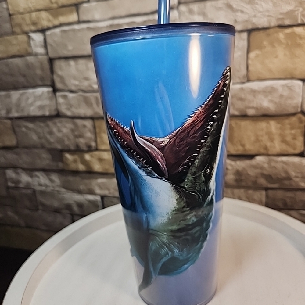 Jurassic World Rebirth Tumbler Drink Cup & Straw - Mosasaurus Collector Regal